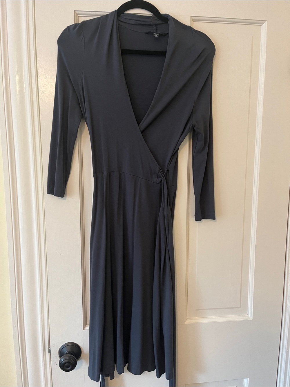 Banana Republic Charcoal Midi Wrap Dress